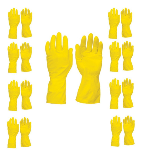 Kit 9 Guantes Para Limpieza O Manejo De Químicos T/ Ch