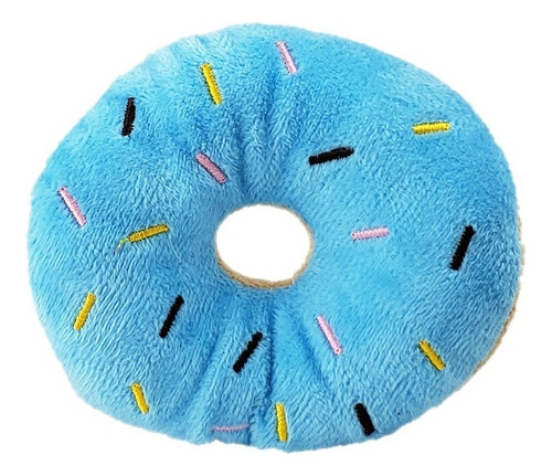 Brinquedo Donuts De Pelúcia Cor Azul