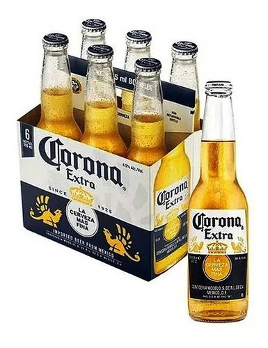 Cerveza Corona Extra Botella 330 Cc(  6 Unidades )-super