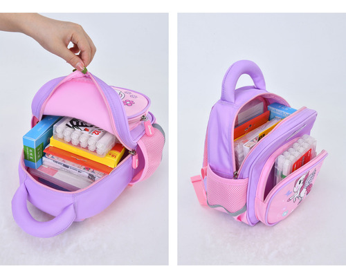 Mochila Escolar Infantil Para Niños Ergonómica Impermeable Resistente Pequeña Verde Claro Dinosaurio