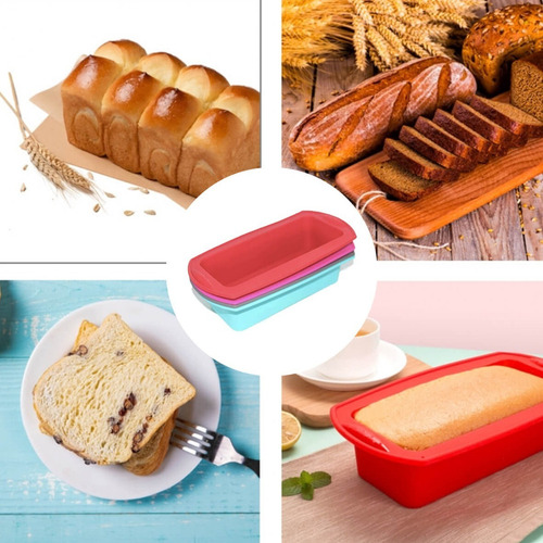 4 Moldes Rectangulares Pastel Desmontable Silicon Reposteria