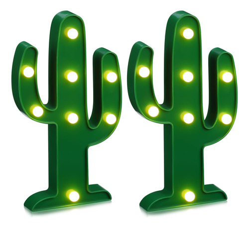 2 Luces Led Nocturnas Led De Cactus Para Decoracion De Fiest