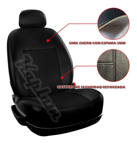 Imagen 2 de 4 de Funda Cubre Asiento Cuero Vw Fox Suran Power Trend Voyage