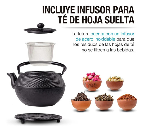 Lagom Teteras Y Hervidores De Estilo Japonés De 1200 Ml Con 4 Tazas Infusor Y Hierro Fundido Colador Modelado Para La Oficina En El Hogar Tetera O Decoración De Té De Yoga Etera