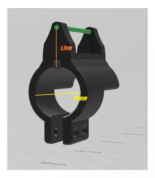 Punto De Mira Universal Fibra Optica Montura Rifle Personali