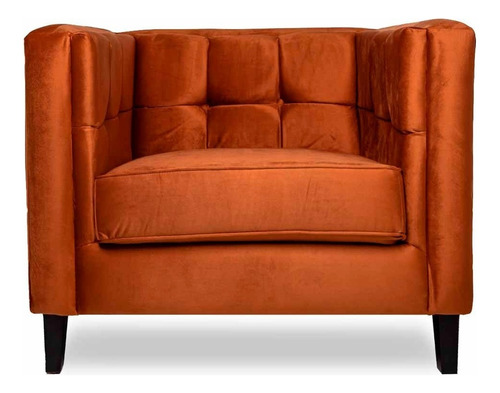 Sillon Individual Vintage Salas Modernas Minimalistas Retro Color Naranja