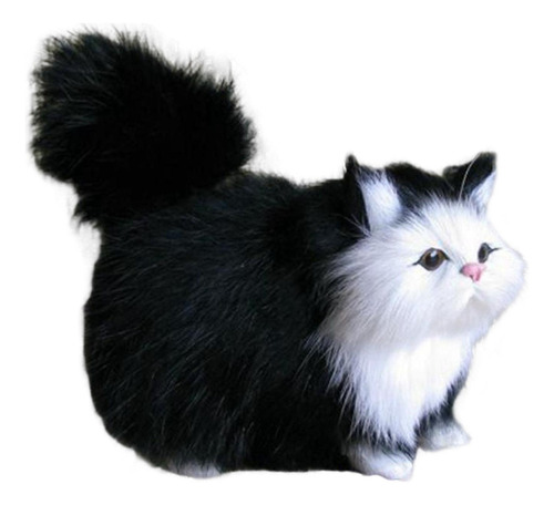 Juguete De Simulación De Gatos De Peluche Suave, Negro