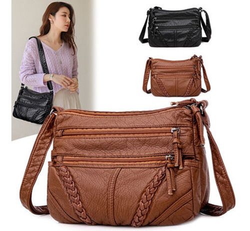 Lady Bag Cuero Textura Gran Capacidad