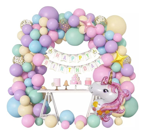 Globos De Unicornio 3d P/decoración De Fiesta De Cumpleaños