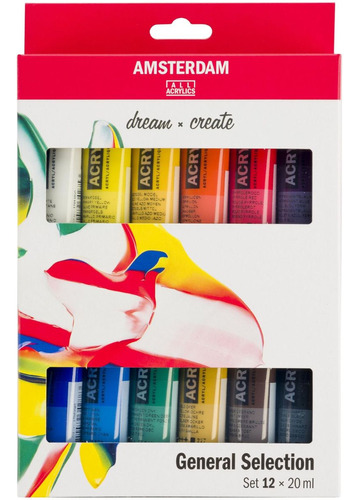 Acrílicos Amsterdam Series Estandar Set 12x20ml Color Multicolor