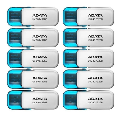 Kit Pack Paquete 10 Memorias Usb Adata 32gb Blanco Uv240