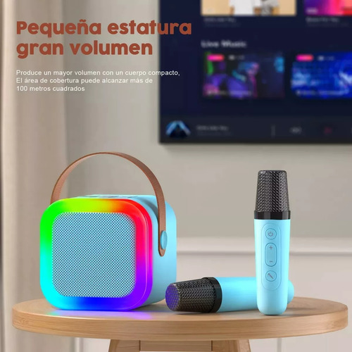 Mini Bluetooth Máquina De Karaoke Para Niños Con 2 Micrófono