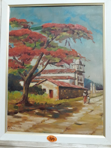 392- Kennedy Bahia - Ose. 49x59 C/moldura. Paisagem Rural . (Usado)