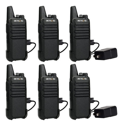 Walkie-talkie Retevis Mini RT22 de 2 radios y frecuencia UHF color negro 100V/240V