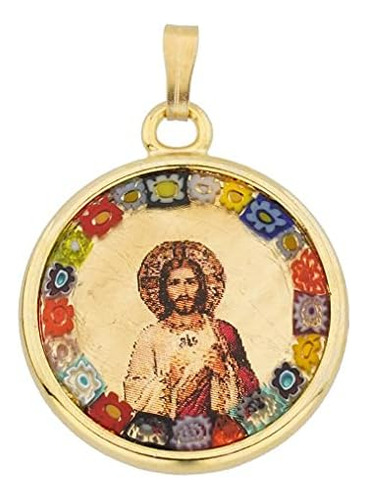 Glassofvenice Colgante Jesús Millefiori De Cristal De Murano