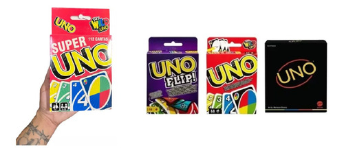 Pack 4 Juego Cartas Uno Clásico + Minimalista + Flip + Super