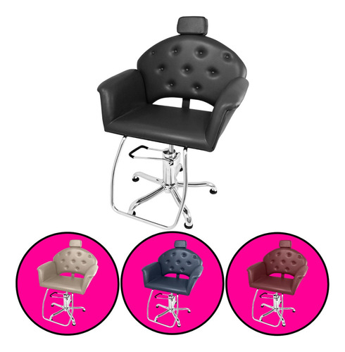 Poltrona Cadeira Kixiki Velvet - Reclinável Para Salão Cor Preto