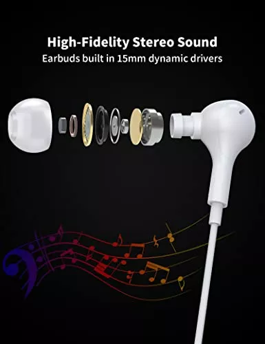 iMangoo Auriculares para Apple, auriculares magnéticos de alta fidelidad  estéreo con cable con certificación MFi Auriculares Lightning con micrófono