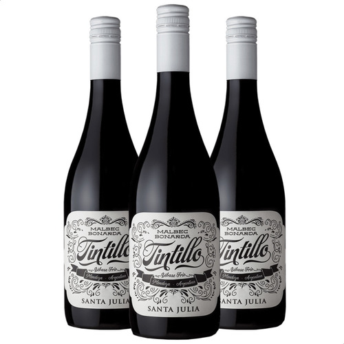 Vino Santa Julia Tintillo Malbec Y Bonarda Tinto - Pack X3