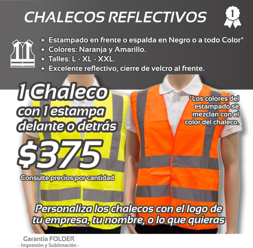 Chaleco Reflectivo Estampado - Logo - Seguridad-construcción