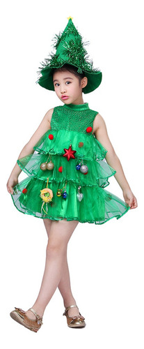 Vestido De Disfraz De Árbol De Navidad Para Niñas Pequeñas