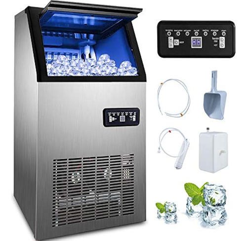 Happybuy 110v Máquina De Hielo Comercial 110lbs / 24h Con 29