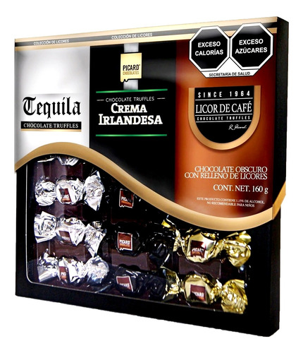 Chocolate Picard Estuche 18 Piezas De Licor Surtido 160 Grs