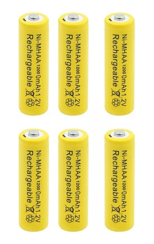Pack 6 Batería Aa Recargables Ni-mh 1200 Mah 1,2 Voltios