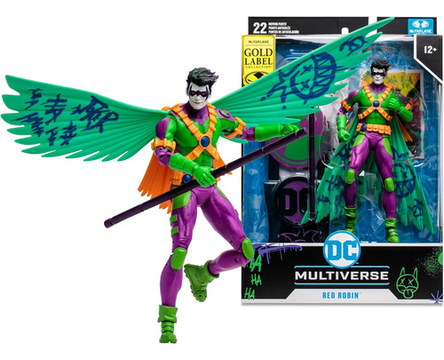 Mcfarlane Figura 7 Red Robin Jokerized New 52 Gold Label