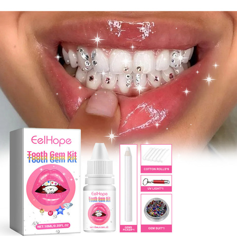 Juego De Cristales H Tooth Con Lámpara De Curado Y Pegamento