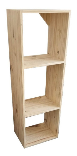 Imagen 1 de 8 de Cubo Estante Madera Flotrante X 3 Espacios Mundopino