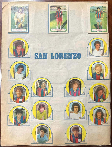 Figuritas San Lorenzo Álbum Argentina Campeón 1978 Hoja Comp