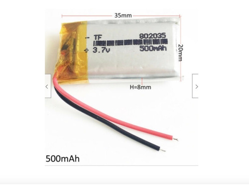 Bateria Lipo 500mah 3.7v 1s .2c Camara Gps Mp3 Pad Pw Bank