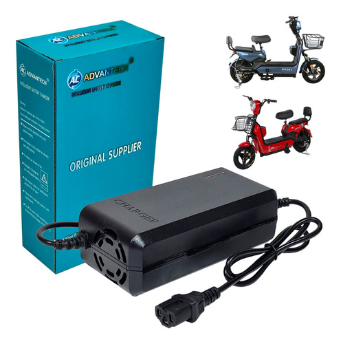 Cargador 48v 12ah Para Bicimoto Moto Eléctrica Bat. Plomo 