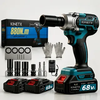 Chave De Impacto Kinetx 68vf Brushless 880nm 2 Baterias Kit