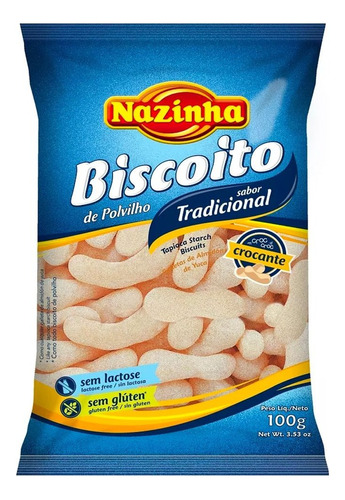 Biscoito de Polvilho sem Lactose e sem Glutén Nazinha 100g