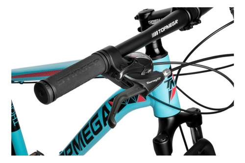 Imagen 2 de 3 de Mountain bike TopMega Thor R29 S 24v frenos de disco mecánico cambios Shimano Tourney TX y Shimano Tourney TY700 D/Tiro Index color celeste