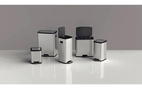 Lixeira Tramontina Linha Octos Inox 20 L Balde Removível e Pedal Acetinado