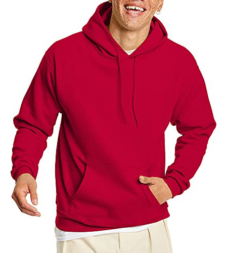 Sudadera Con Capucha Hanes Ecosmart Para Hombre, Color Rojo