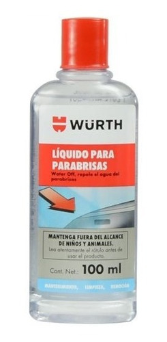 Wurth Sellador De Vidrios Repelente Agua Water Off 100ml