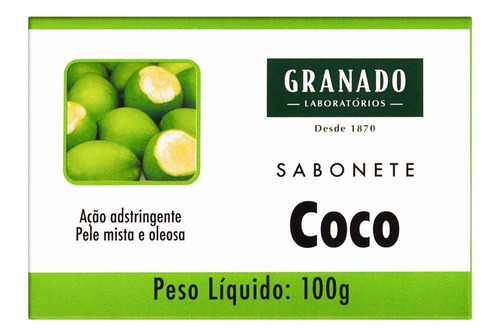 Sabonete Em Barra Granado De Coco 100g Vegetal Adstringente