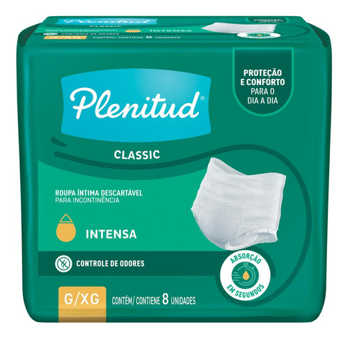Fralda Plenitud Adulto Vesti Igual Calcinha G/xg Com 8