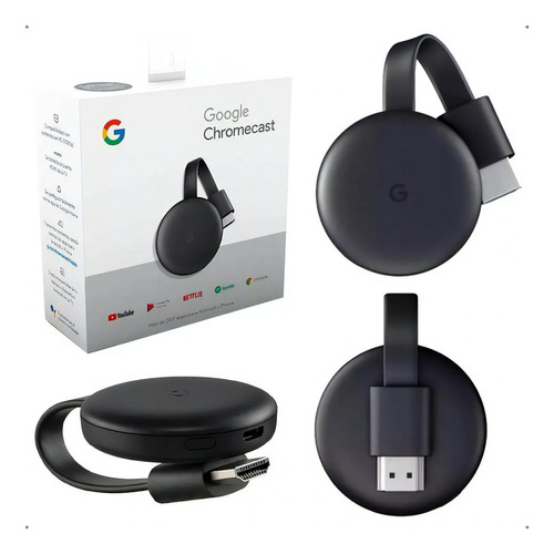 Google Chromecast 3 Geração Full Hd Cor Carvão