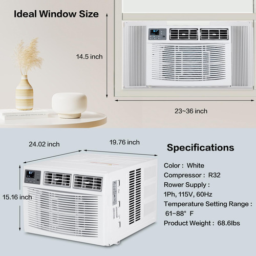 Aire Acondicionado 8000 Btu 4 En 1 Con Control Remoto Blanco