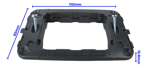 Placa Negra Con Interruptor Y 2 Tomas Carbón Vimar Neve Up