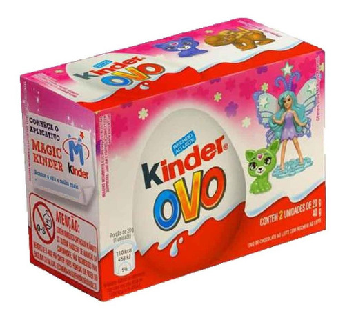 Chocolate Kinder Ovo Menina 40g com 2 unidades