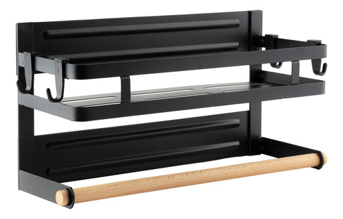 Organizador Magnético Simple Heladera Lavarropa Porta Rollo Negro