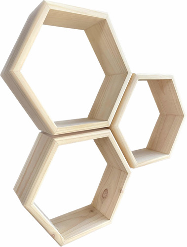 Set De 4 Repisas Hexagonales