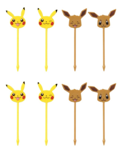 Palillos Pokemon Pikachu Pinchos Lunch Picks 8pz