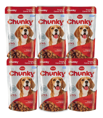 Chunky Delidog Carne 250g Pack6